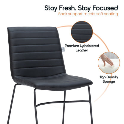 Zylar Series Office Guest Chair in Black Leather