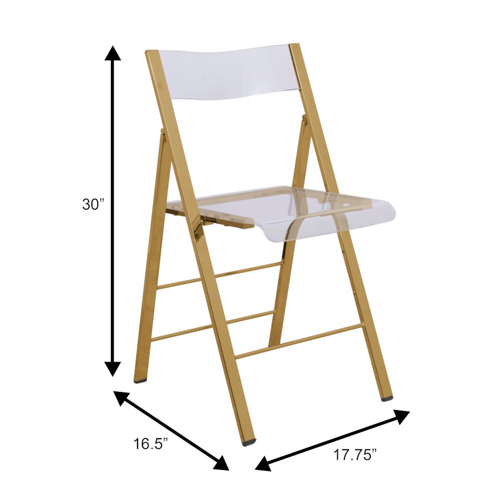 Menno Modern Acrylic Gold Base Folding Chair