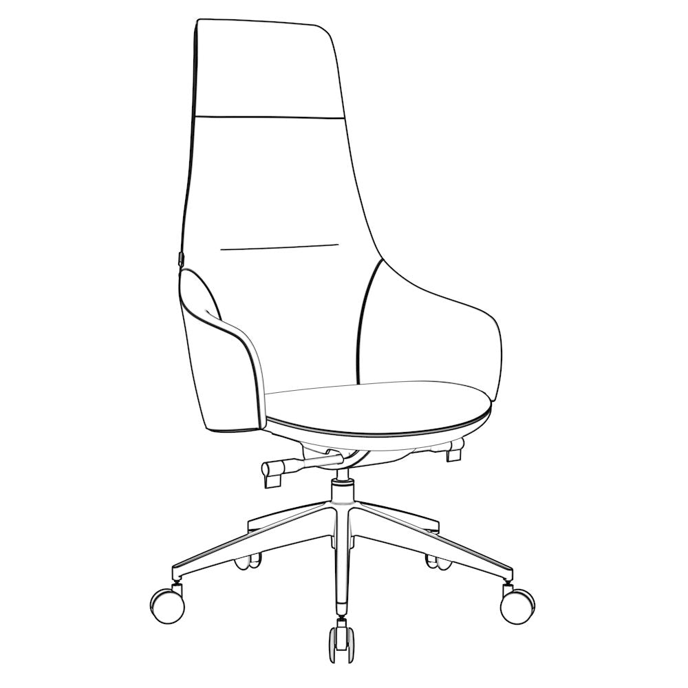 Celeste Series Tall Office Chair in Dark Brown Leather