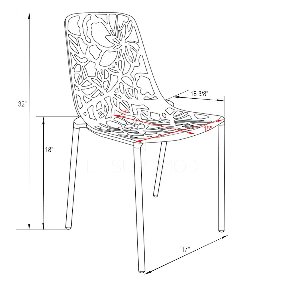 Modern Devon Aluminum Chair, Set of 2