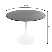 5-Piece Dining Set 35" Round Dining Table in Chrome - Transparent Red