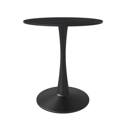 Bristol 24 round dining table Black base with Black Sintered stone Top