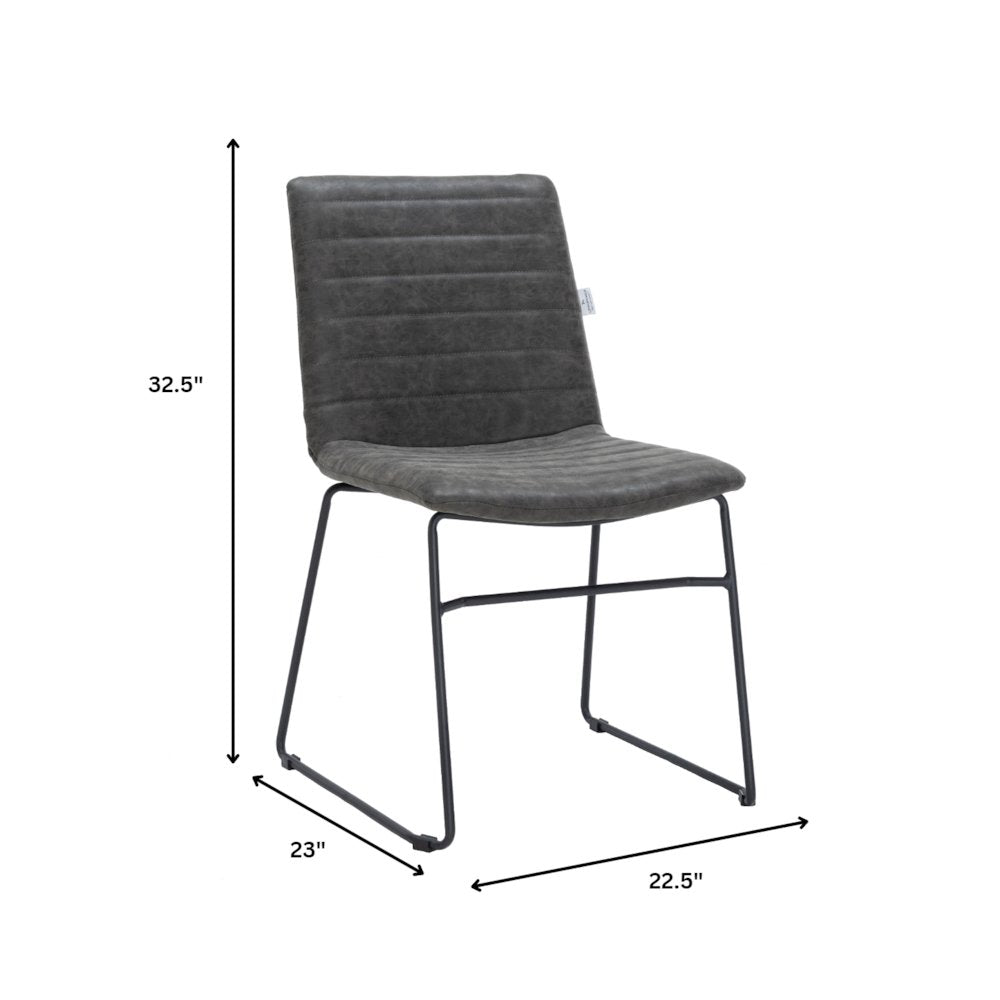 Zylar Series Office Guest Chair in Charcoal Leather