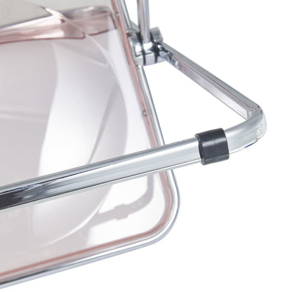 Lawrence Acrylic Folding Chair With Metal Frame, Set of 2