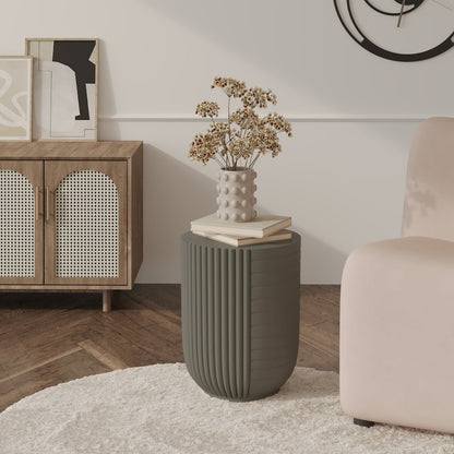 Modern Side End Table Trove Series In Green Grey