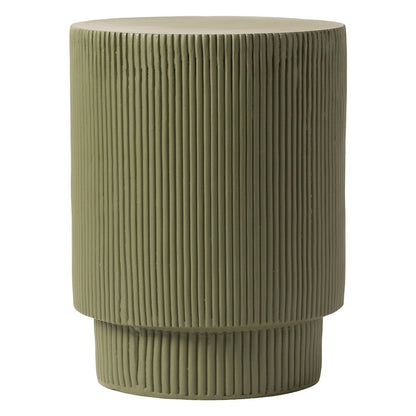 Eden Collection Fiberglass Outdoor Side Table in Olive Green