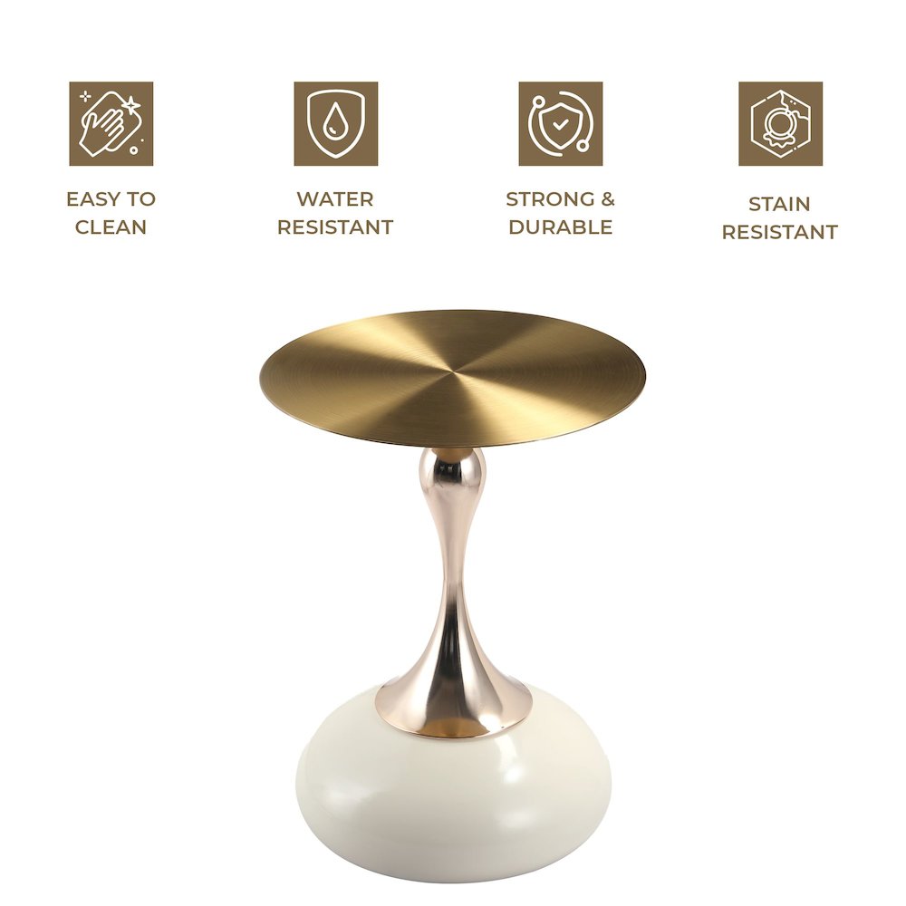 Savoy Collection Modern End Table In White
