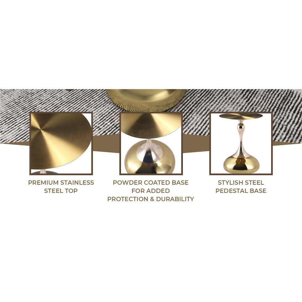 Savoy Collection Modern End Table In Gold