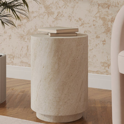 Modern Side End Table Ramble Series In Travertine