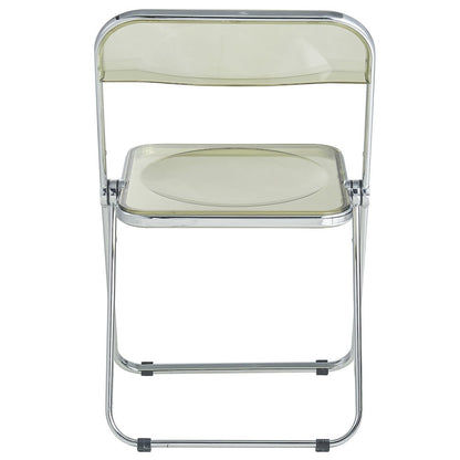 Lawrence Acrylic Folding Chair With Metal Frame, Set of 2