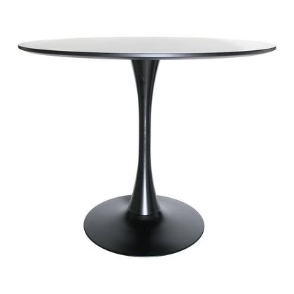 5-Piece Dining Set Round Black MDF Dining Table