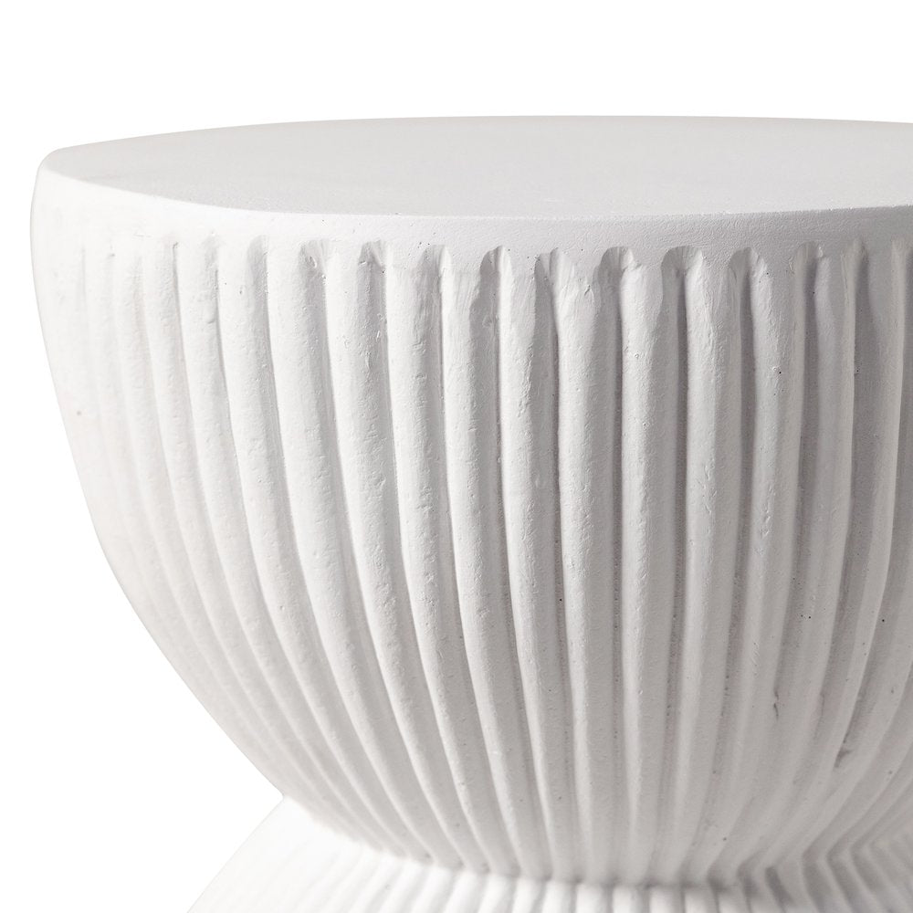 Modern Side End Table Spire Series In White