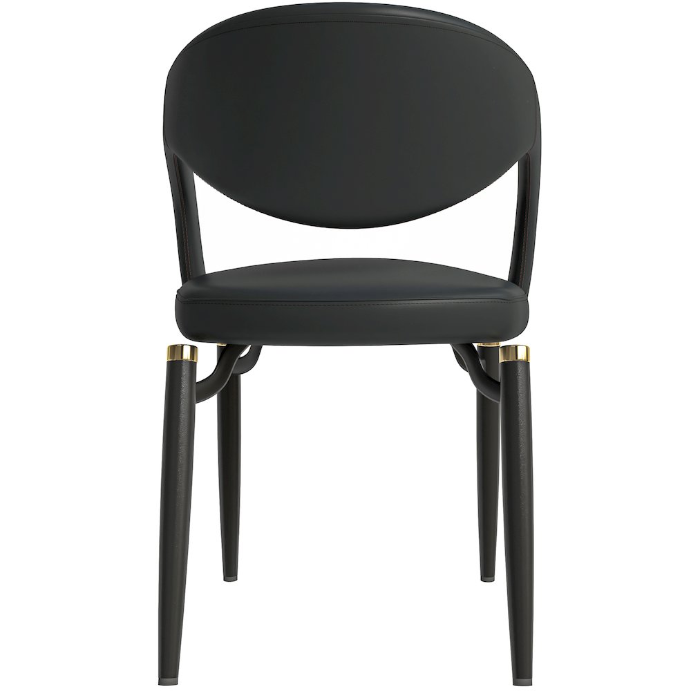 Entice Collection Modern Dining Chair Set of 2 in Charcoal Black