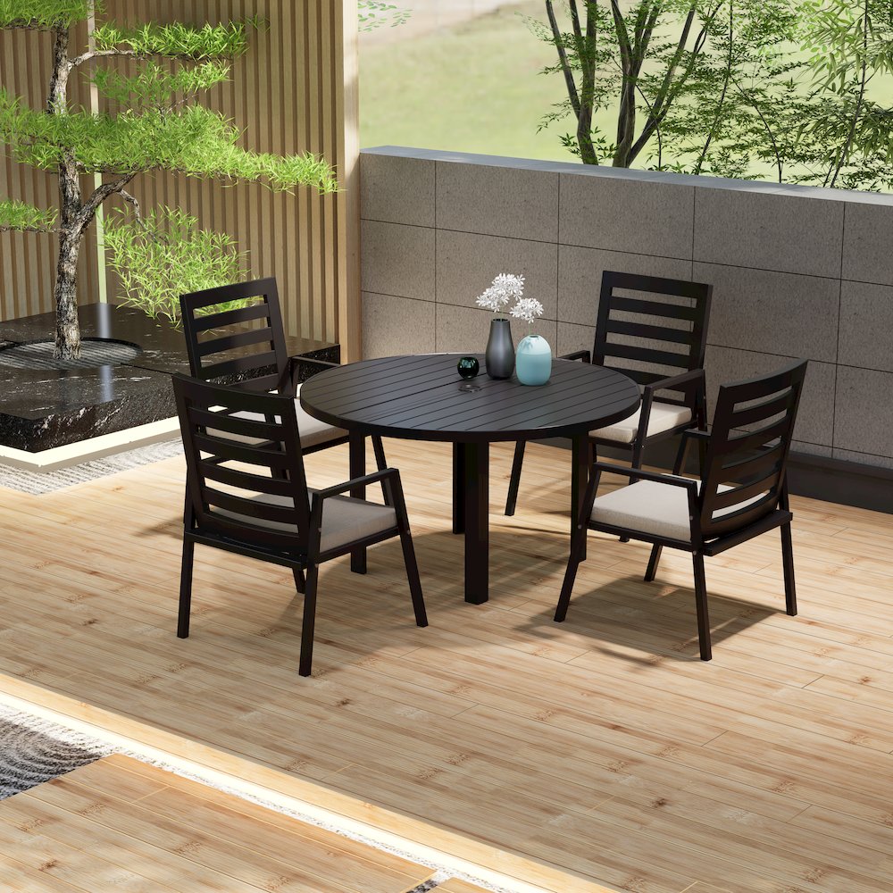Chelsea 48″ Round Outdoor Aluminum Dining Table for Patio