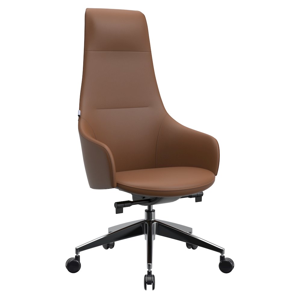 Celeste Series Tall Office Chair in Dark Brown Leather