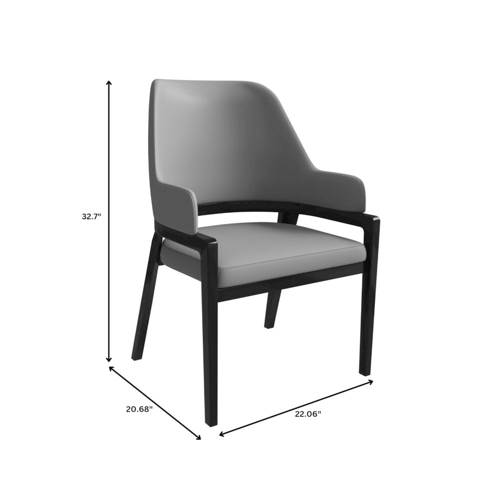 Ethora Collection Modern Wooden Dining Chair in Grey