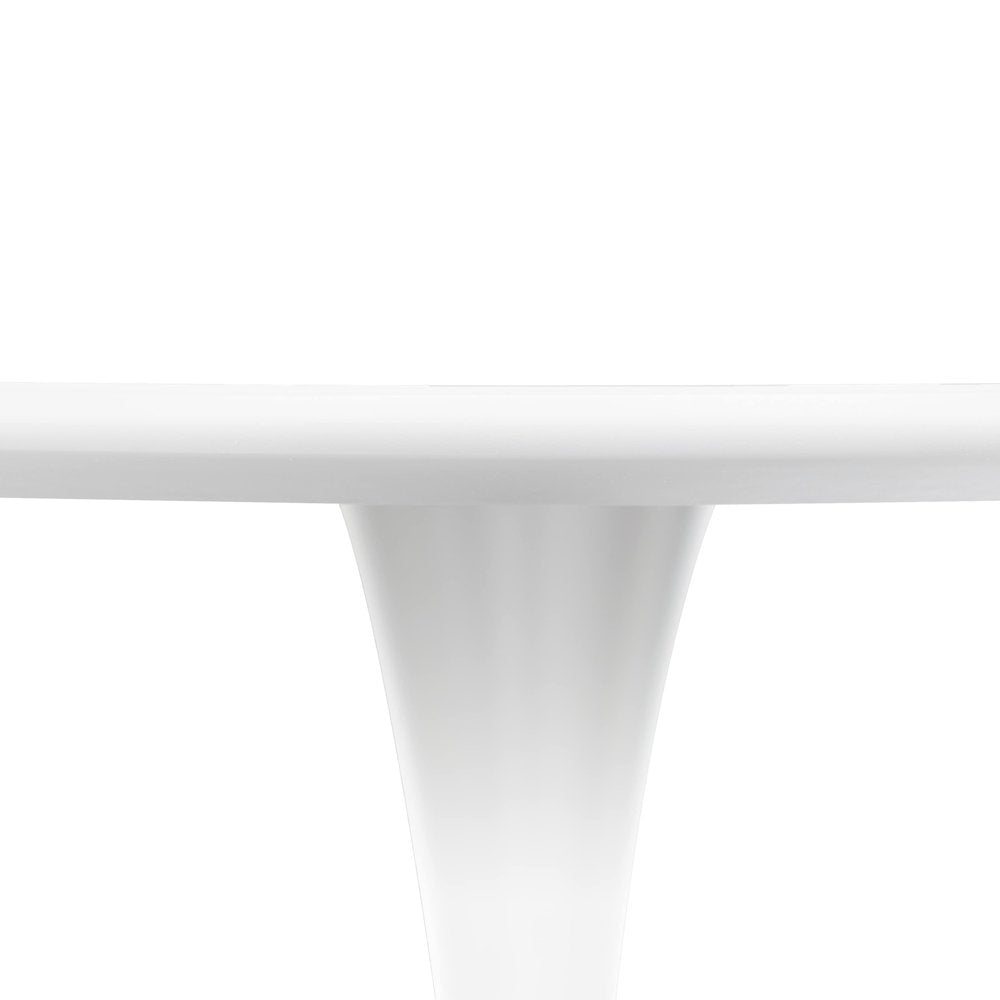 5-Piece Dining Set Round White MDF Dining Table