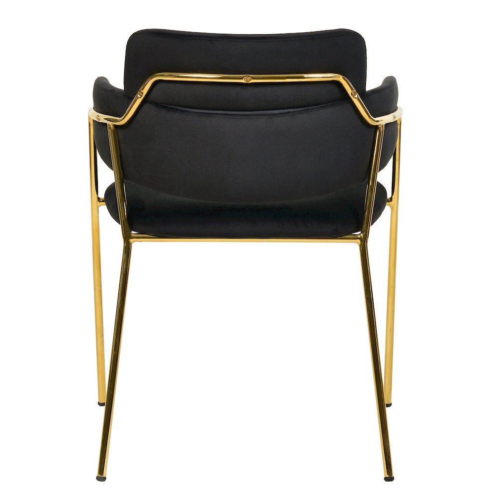 Axis Collection Modern Gold Dining Chair in Black