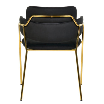 Axis Collection Modern Gold Dining Chair in Black