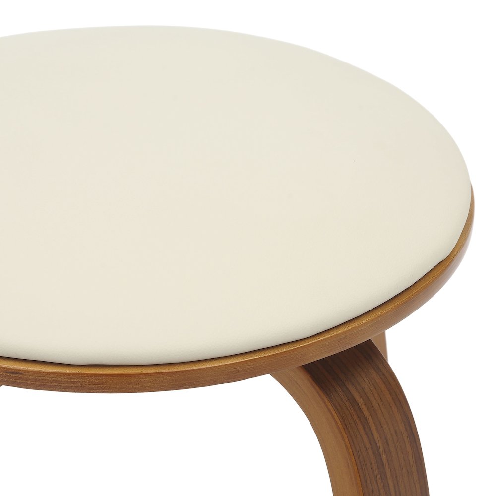 Wooden Counter Stool Pelya Collection Modern Style Walnut color in Light Taupe