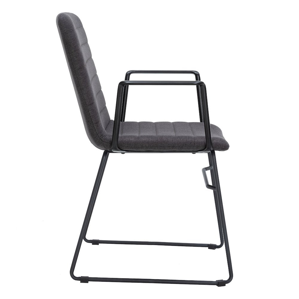 Zylar Series Office Guest Arm Chair in Brown Fabric