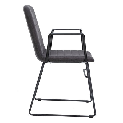 Zylar Series Office Guest Arm Chair in Brown Fabric