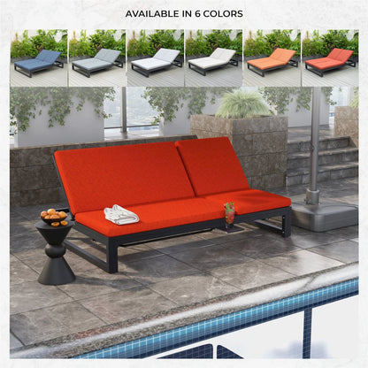 Chelsea Convertible Lounge Reclining Double Chaise With Cushions