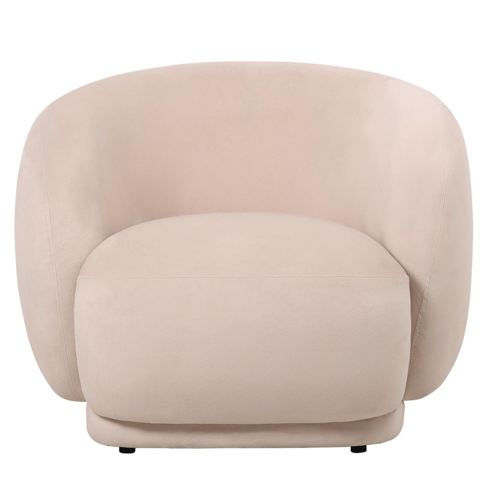 Faze Collection Modern Single Seater Sofa in Beige Velvet