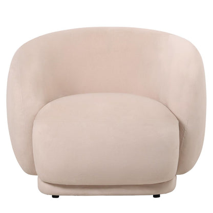 Faze Collection Modern Single Seater Sofa in Beige Velvet