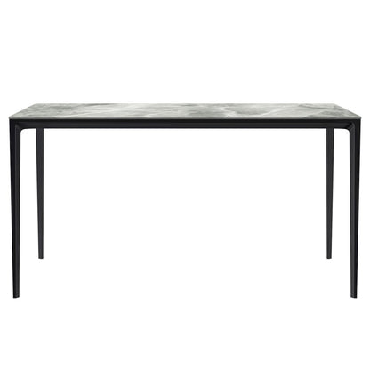 Avo Series Modern Dining Table Black Base, With 55 Light Grey Sintered Stone Top