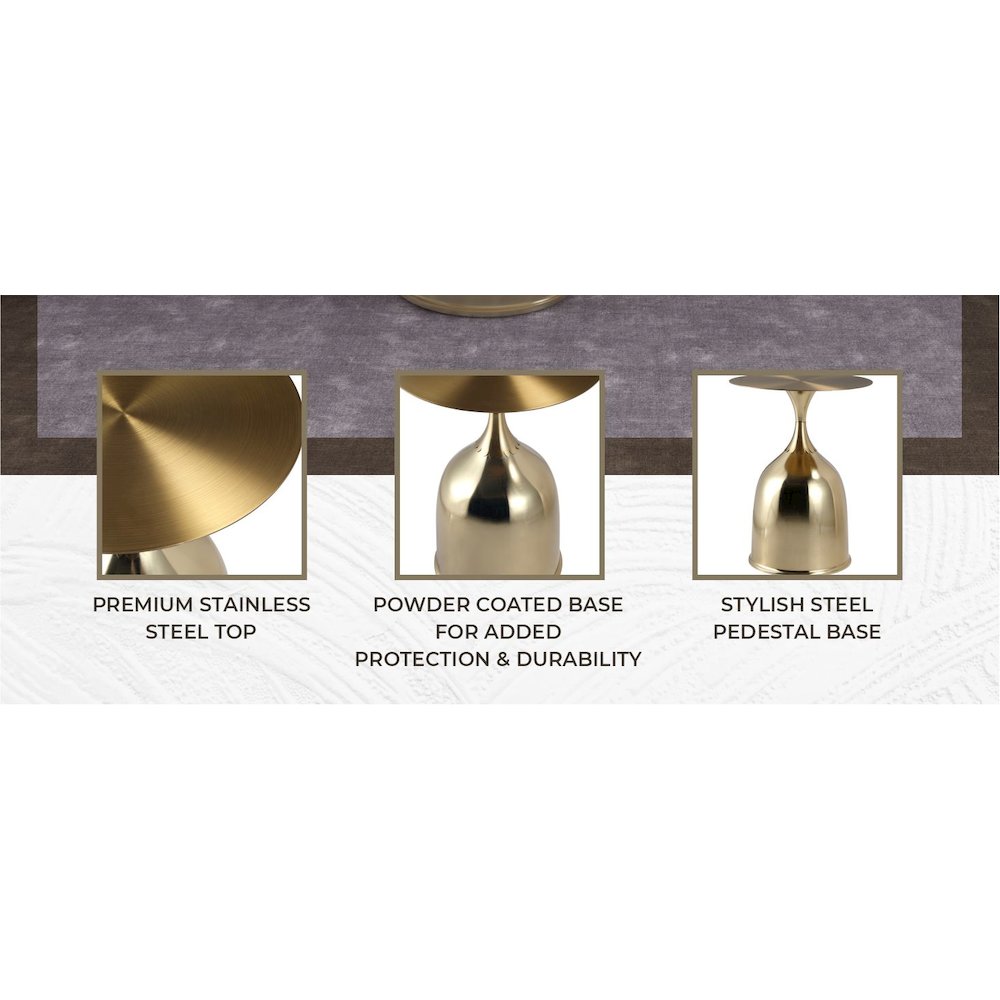 Oslo Collection Modern End Table In Gold