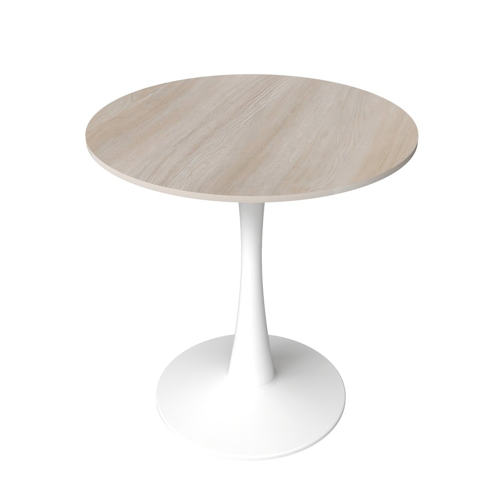 Bristol 27" round dining table White base with marbled MDF top