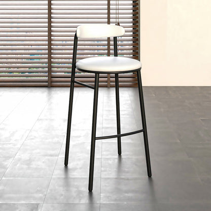 Lume Collection Modern Bar Stool in White