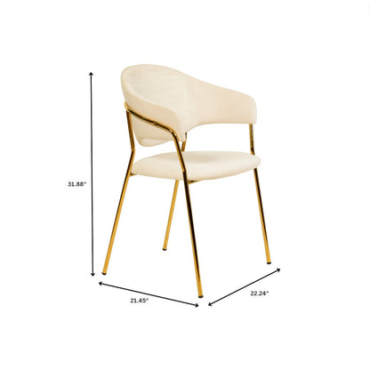 Bella Collection Modern Dining Chair in Off White