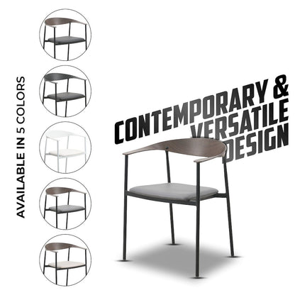 Kora Collection Modern Dining Chair in Charcoal - Set of 4