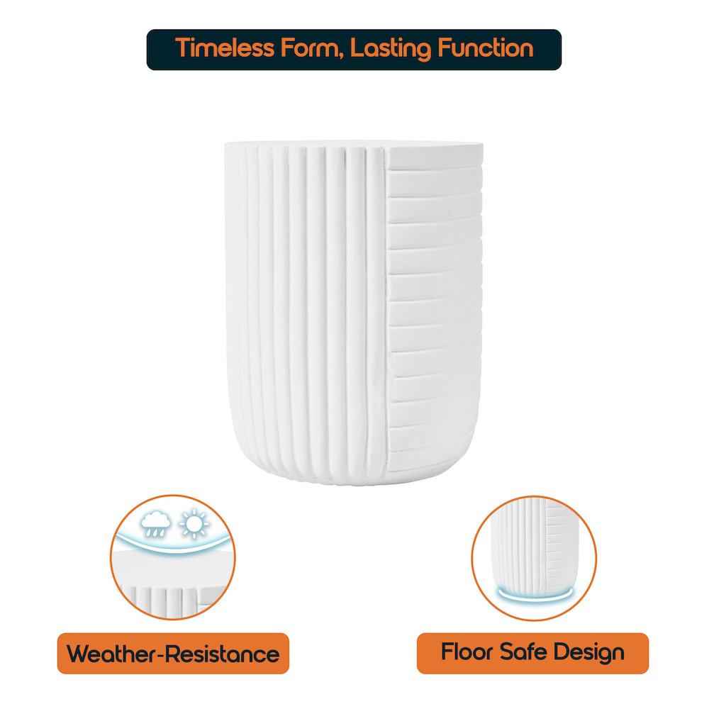 Modern Side End Table Trove Series In White