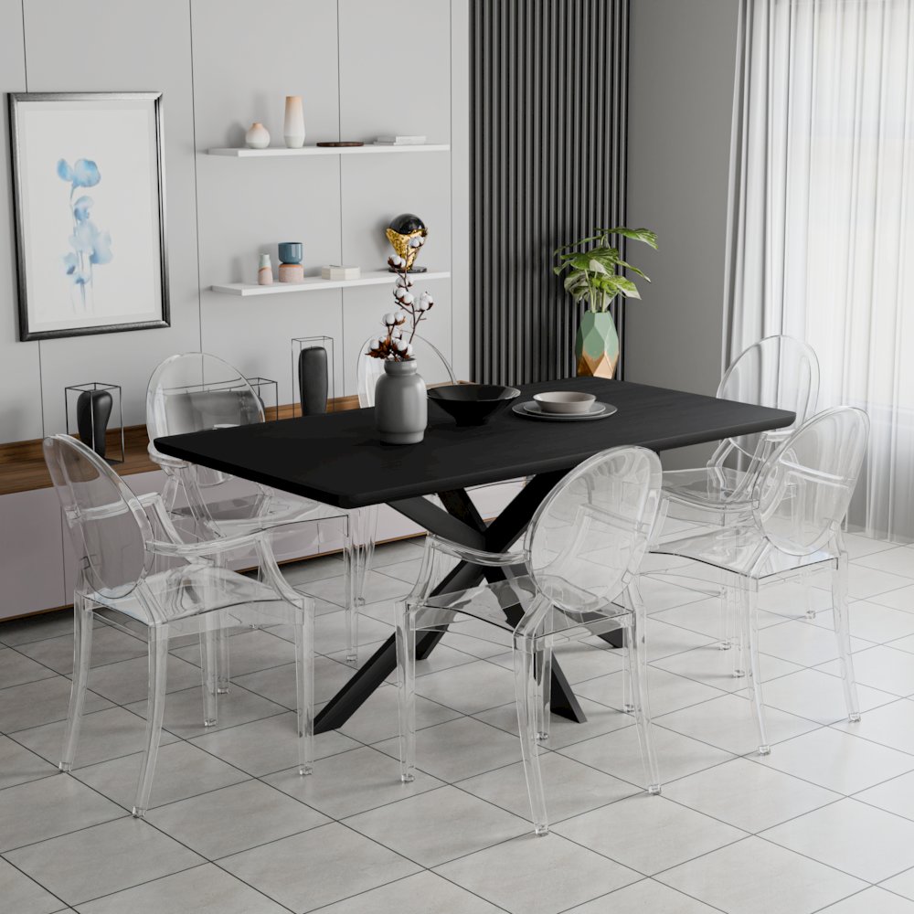 Carroll Modern Acrylic Dining Side Chair, Set of 4
