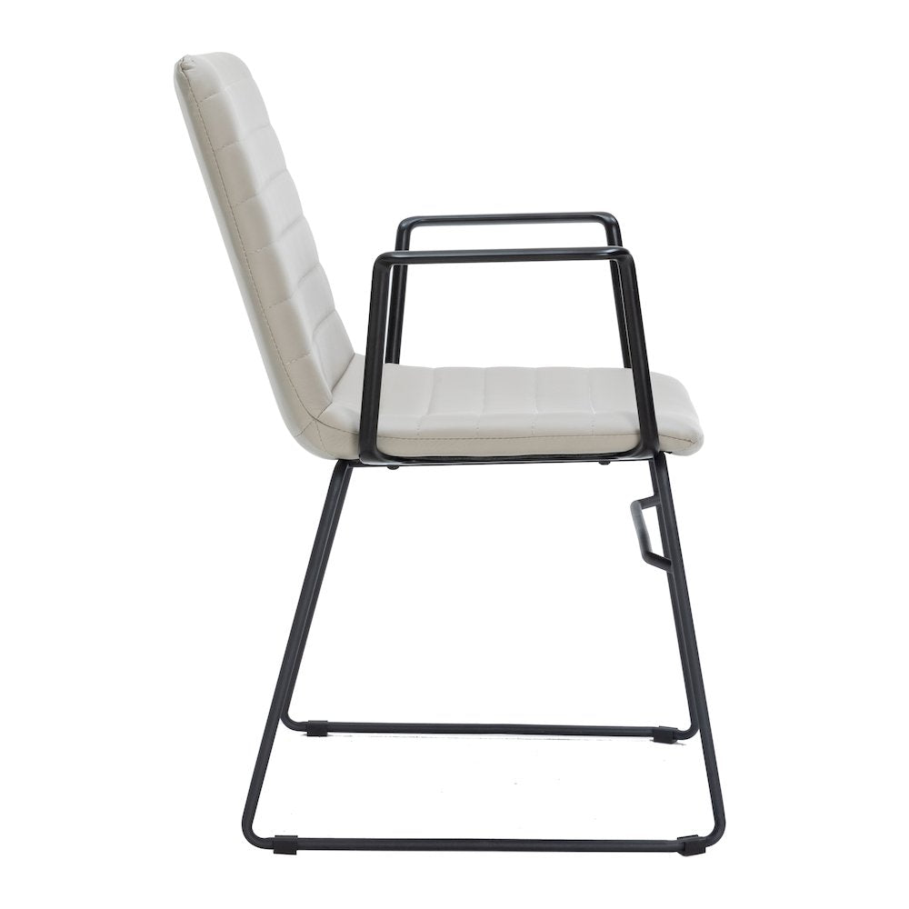 Zylar Series Office Guest Arm Chair in Tan Leather