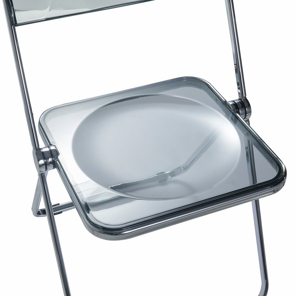 Lawrence Acrylic Folding Chair With Metal Frame, Set of 4