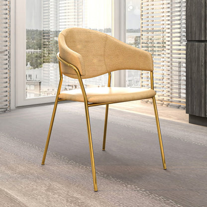 Bella Collection Modern Dining Chair in Taupe Set of 2