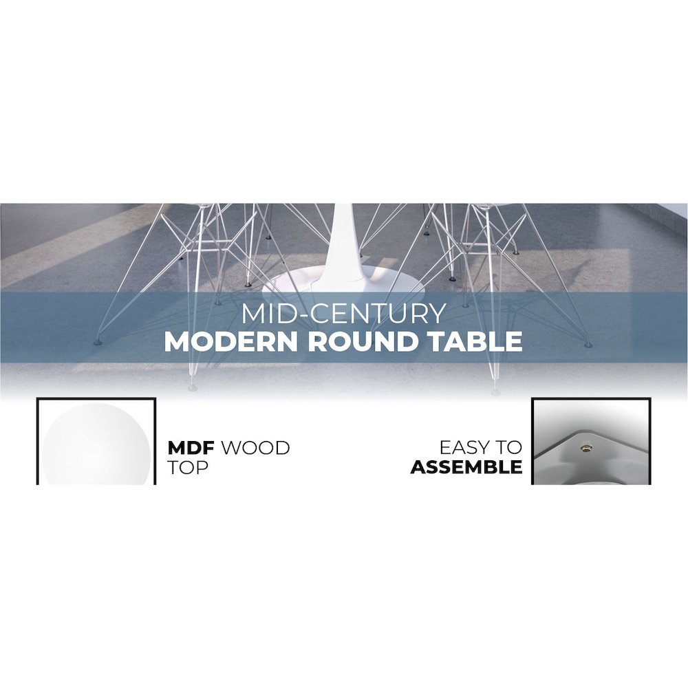 Bristol Mid-Century Modern Round Dining Table