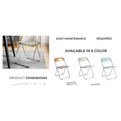 Lawrence Acrylic Folding Chair With Metal Frame