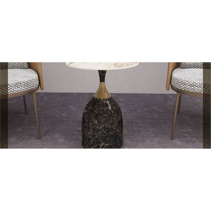 Oslo Collection Modern End Table In Marbled Brown