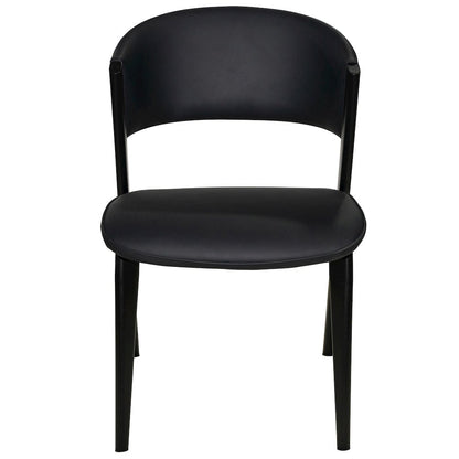Aspen Collection Modern Dining Chair Black Frame in Black Set of 2