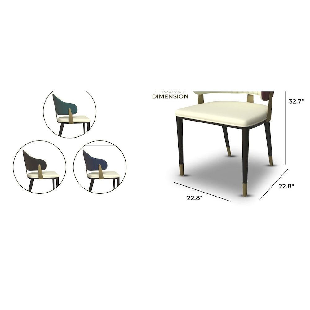 Aria Series Modern Dining Chair in Red Set of 4