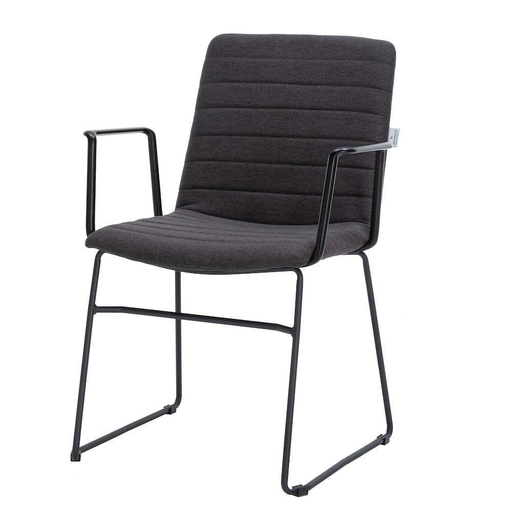 Zylar Series Office Guest Arm Chair in Brown Fabric