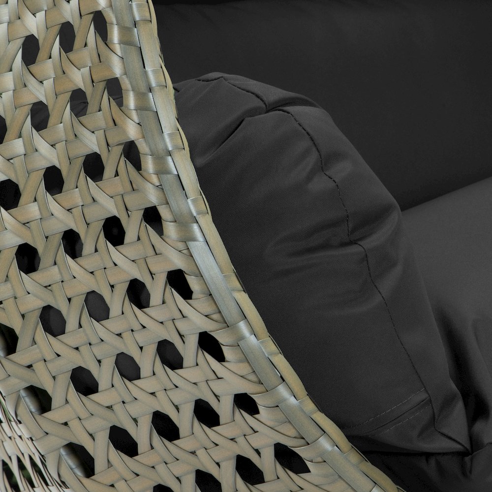 Beige Wicker Hanging 2 person Egg Swing Chair