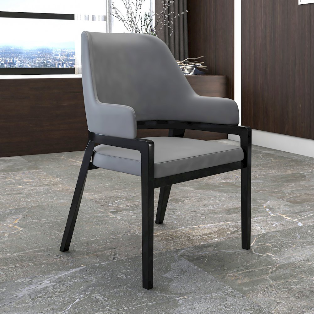 Ethora Collection Modern Wooden Dining Chair in Grey