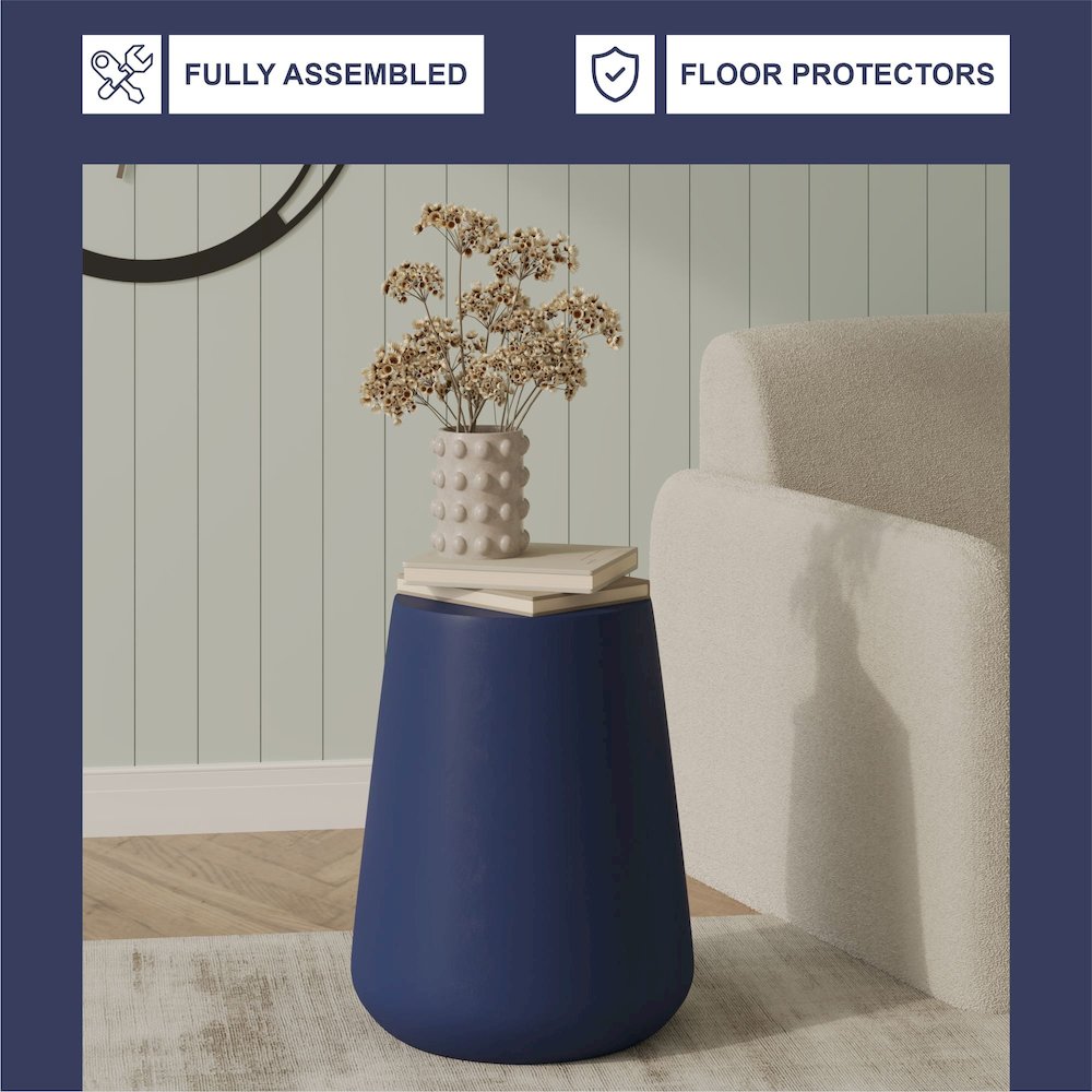 Modern Side End Table Glint Series In Saphire Blue