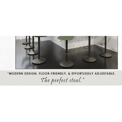 Tilbury Modern Adjustable Bar Stool in Olive Green